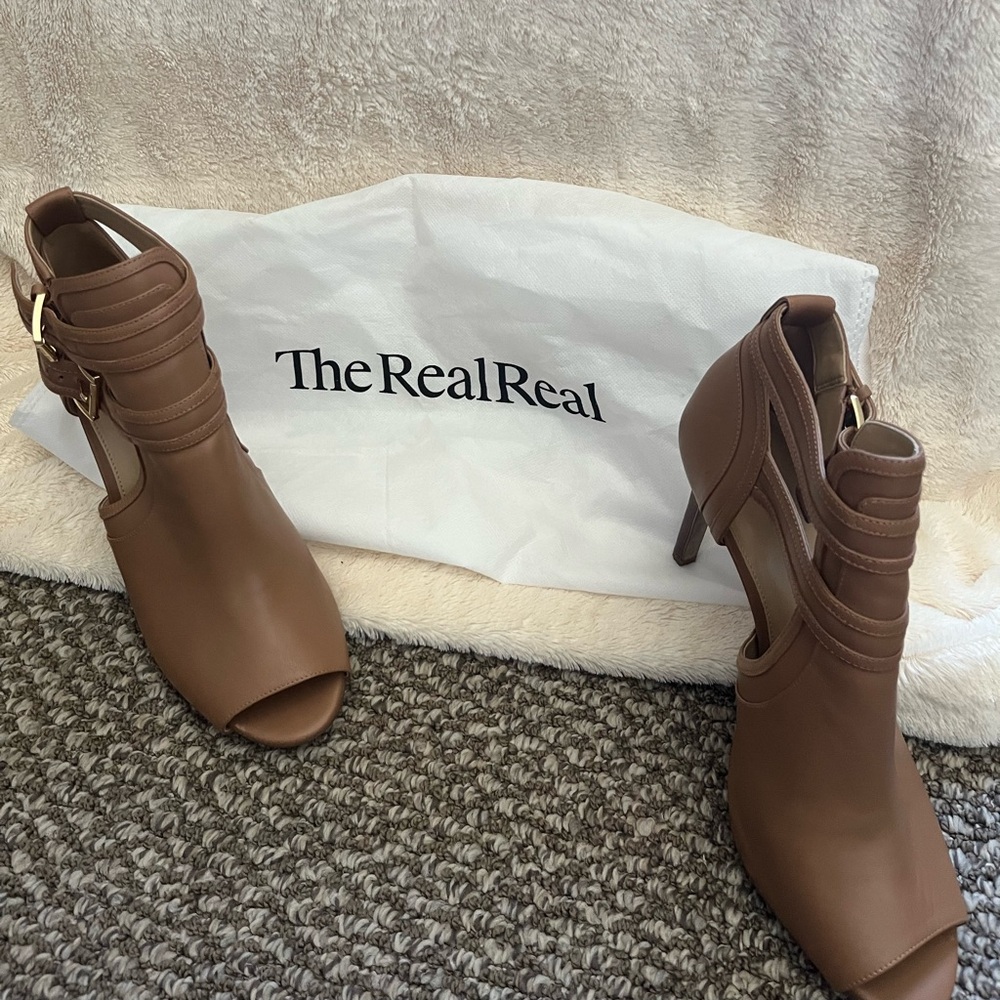 MICHAEL Michael Kors Tan Peep-Toe Heels